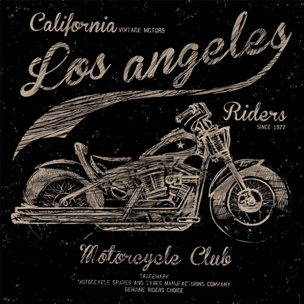 Ręcznie Rysowane Szkic Ilustracja Vintage Skuter Grunge Zagrożone Tło Motocykl — Wektor stockowy