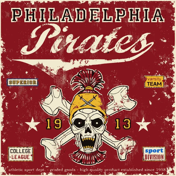 Vintage Skull Vector Grunge Background Typography Poster Label Flyer Shirt — Vector de stock