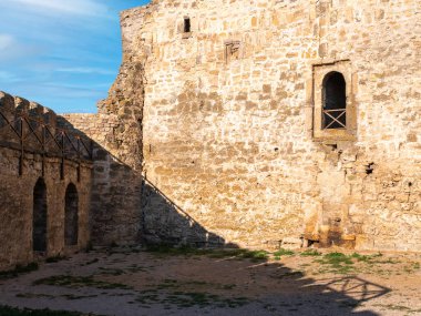 Akkerman Kalesi 'nin harabeleri. Bilhorod-Dnistrovskyi Kalesi, Ukrayna.