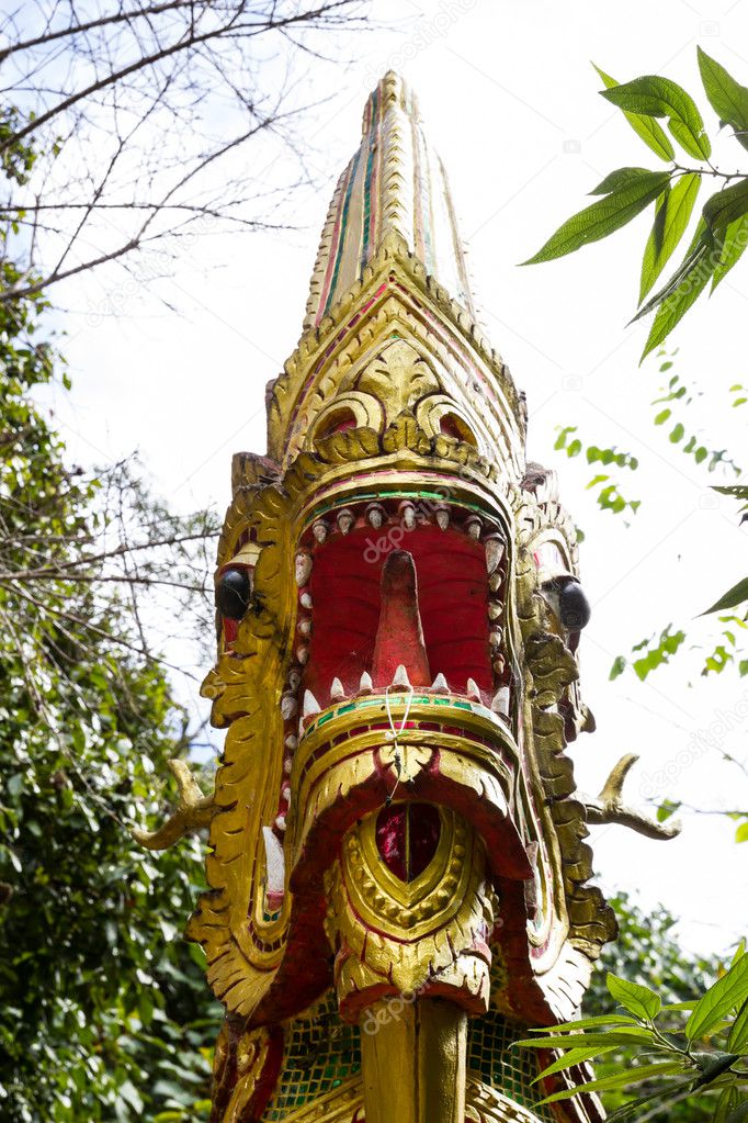King of Nagas statue at Pra Tad Doi Tung temple