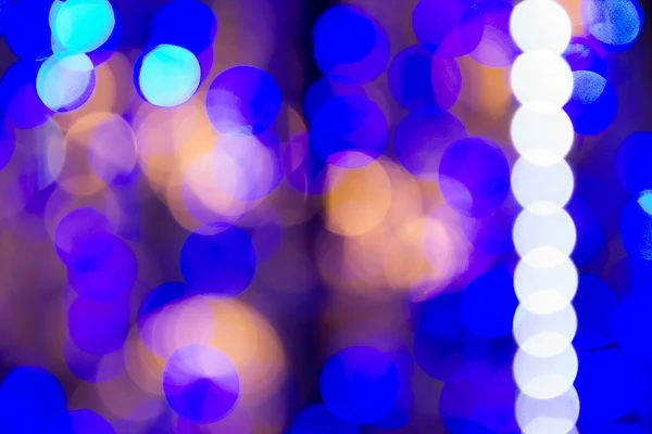 Blaues Bokeh der Weihnachtsbeleuchtung — Stockfoto