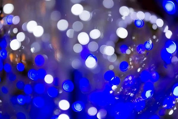 Blue bokeh of christmas lights — Stock Photo, Image