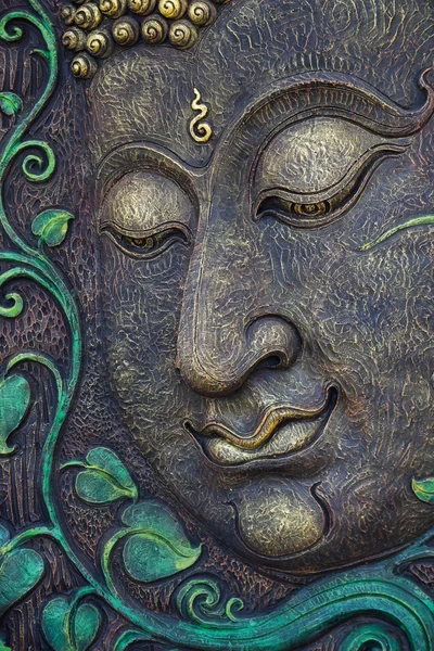 Beautiful buddha face carve — Stock Photo, Image