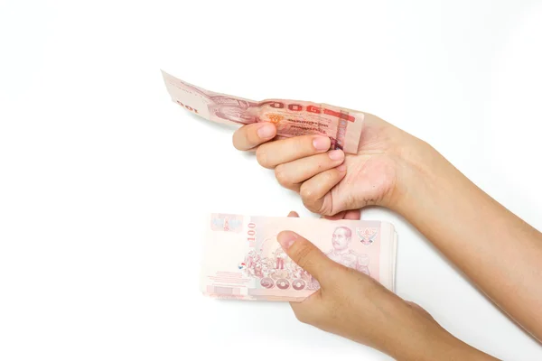 Hand met geld — Stockfoto