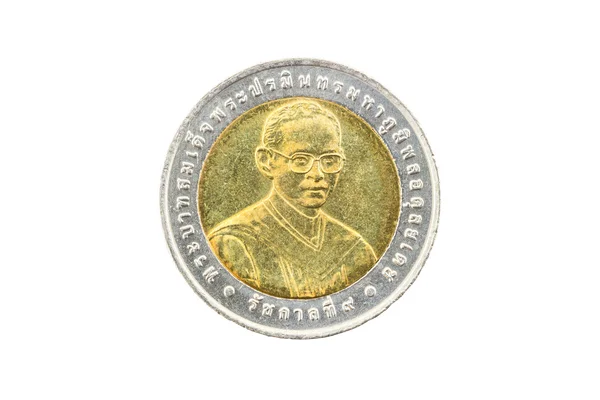 Tailandia Moneda de diez baht 2007 50º Depa Tecnología Médica —  Fotos de Stock