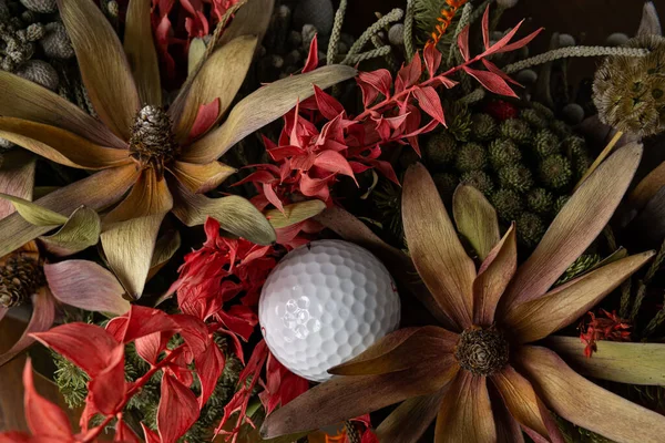 Tatil için çiçekli golf topları, doğum günü, kart, kupon