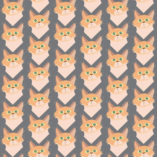 Cute Siamese Cat Seamless Pattern Cartoon Style Vector — Stock Vector