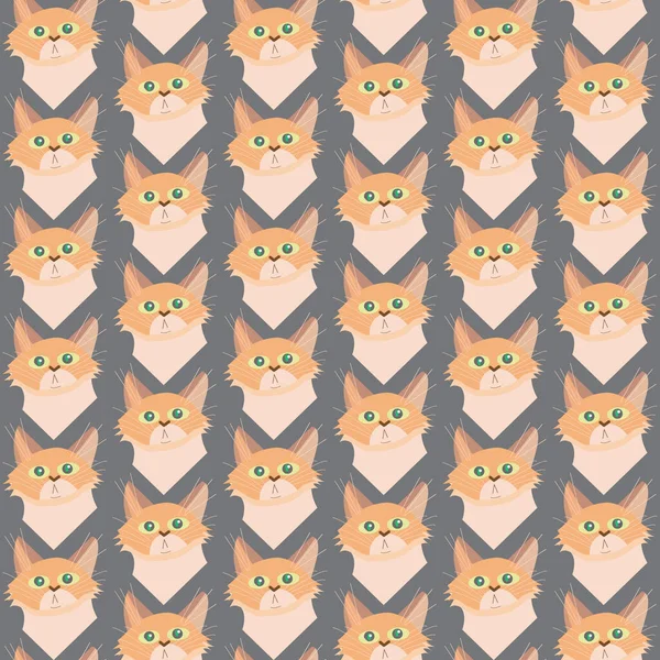 Lindo Gato Siamés Patrón Sin Costuras Estilo Dibujos Animados Vector — Vector de stock