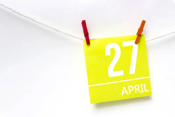 April 27Th Day Month Calendar Date Paper Cards Calendar Day — Stock Photo, Image