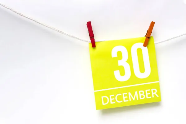 Δεκεμβρίου Ημέρα Του Μήνα Ημερομηνία Ημερολογίου Χαρτοκάρτες Σχοινί Κρεμασμένο Για — Φωτογραφία Αρχείου