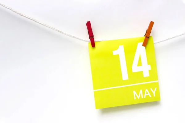 May 14Th Day Month Calendar Date Paper Cards Calendar Day — Stock Photo, Image