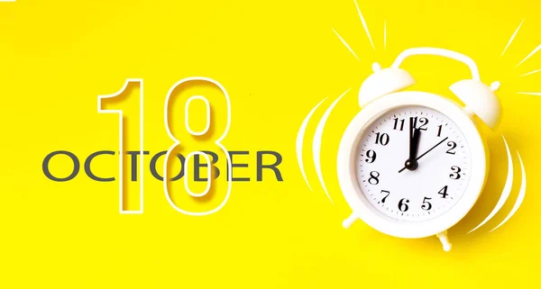 Outubro Dia Mês Data Calendário Relógio Alarme Branco Com Dia — Fotografia de Stock
