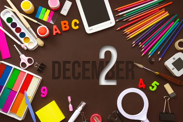 Diciembre Día Del Mes Fecha Del Calendario Cuaderno Escolar Varios — Foto de Stock