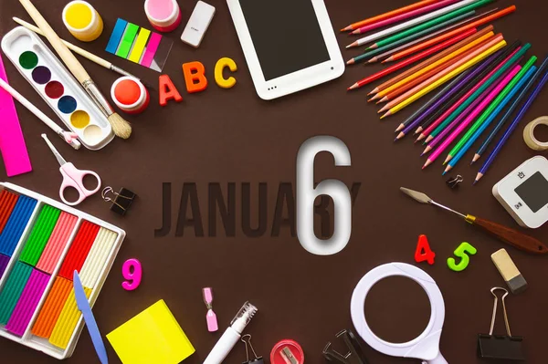 Enero Día Del Mes Fecha Del Calendario Cuaderno Escolar Varios —  Fotos de Stock