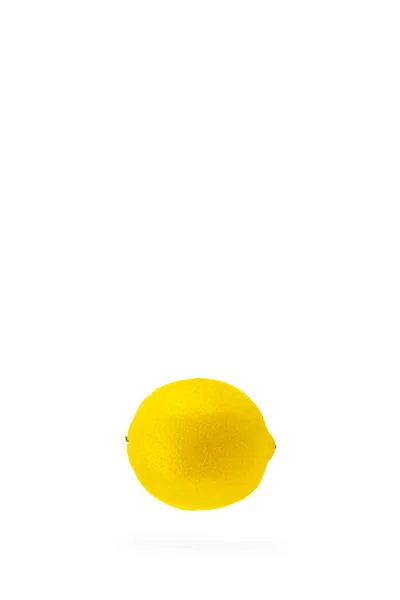 Cut Lemon Levitation Flies Slices Freely White Background Flying Lemon — Stockfoto