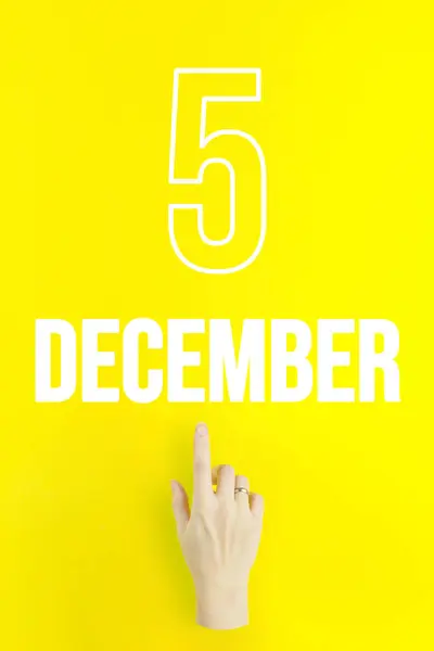 December 5Th Day Month Calendar Date Hand Finger Pointing Calendar — Φωτογραφία Αρχείου