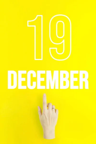 December 19Th Day Month Calendar Date Hand Finger Pointing Calendar — Φωτογραφία Αρχείου