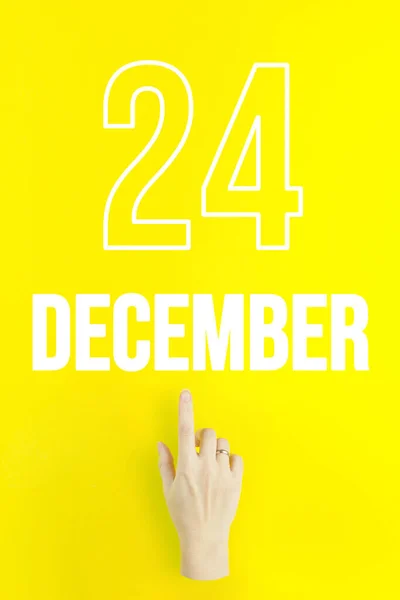 December 24Th Day Month Calendar Date Hand Finger Pointing Calendar — Stock fotografie