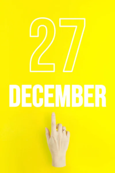 December 27Th Day Month Calendar Date Hand Finger Pointing Calendar — Stock fotografie