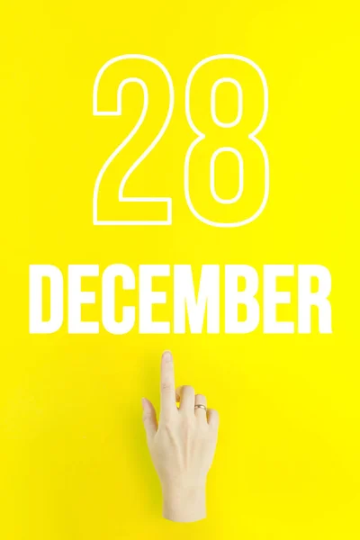 December 28Th Day Month Calendar Date Hand Finger Pointing Calendar —  Fotos de Stock