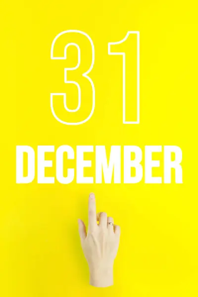December 31St Day Month Calendar Date Hand Finger Pointing Calendar — Stock fotografie