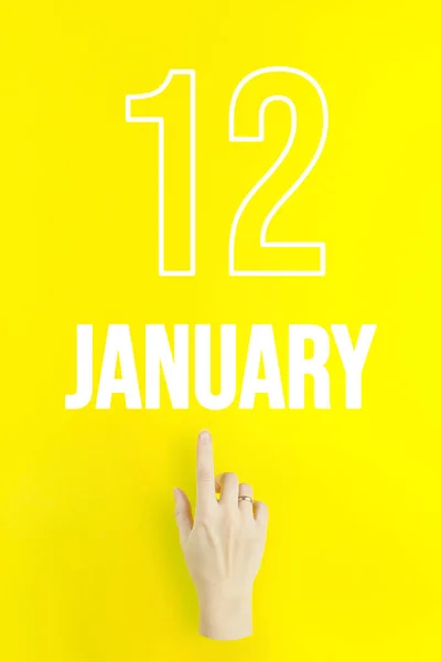 January 12Nd Day Month Calendar Date Hand Finger Pointing Calendar — Φωτογραφία Αρχείου