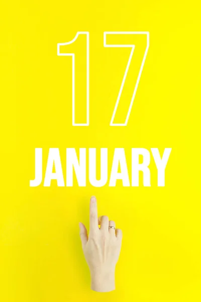 January 17Th Day Month Calendar Date Hand Finger Pointing Calendar — Φωτογραφία Αρχείου