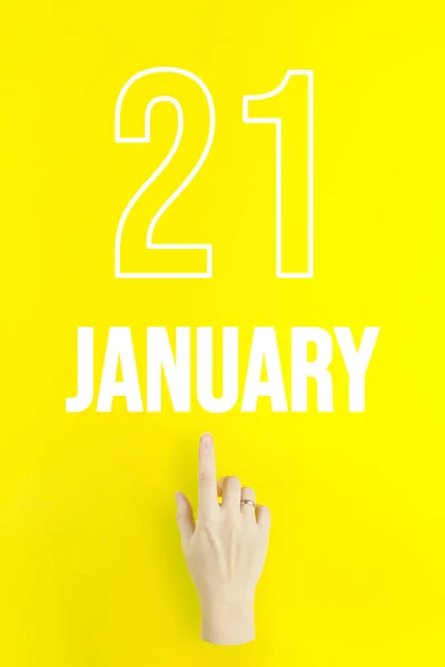 January 21St Day Month Calendar Date Hand Finger Pointing Calendar — Φωτογραφία Αρχείου