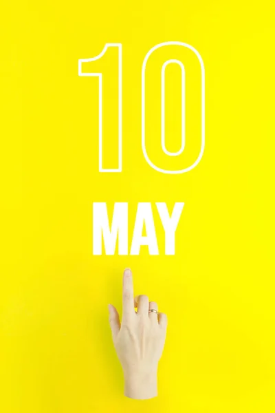 May 10Th Day Month Calendar Date Hand Finger Pointing Calendar — Foto de Stock