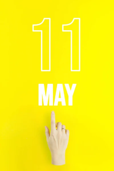 May 11St Day Month Calendar Date Hand Finger Pointing Calendar — Foto de Stock