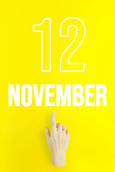 November 12Nd Day Month Calendar Date Hand Finger Pointing Calendar — Stock fotografie