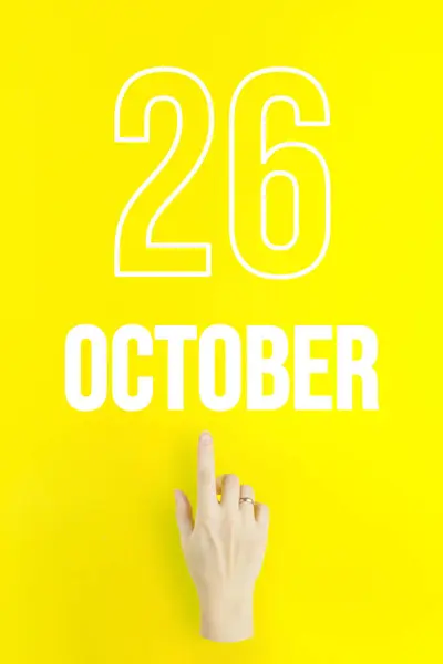 October 26Th Day Month Calendar Date Hand Finger Pointing Calendar — Photo