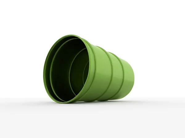 Green barell on white — Stock Photo, Image