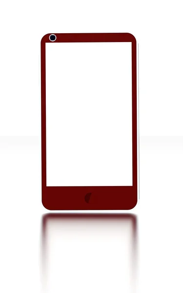 Червоний мобільний телефон з відображенням — стокове фото