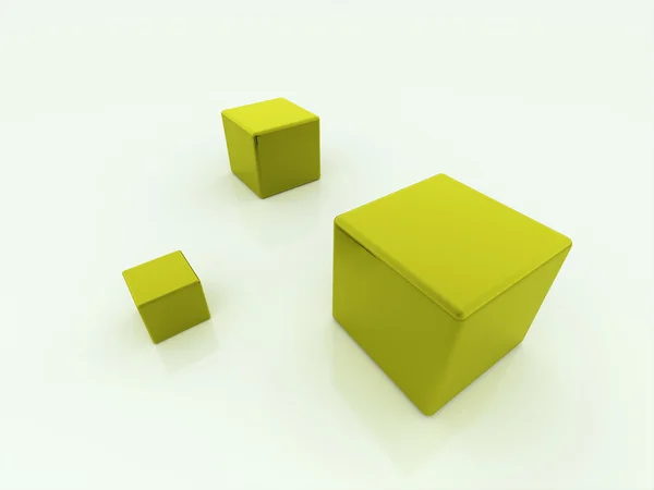 Concetto di scatola verde sul bianco — Foto Stock