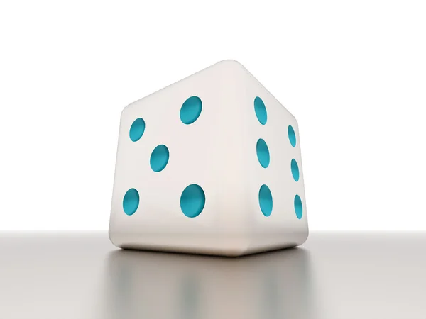 One dice with reflection — Stock Photo, Image