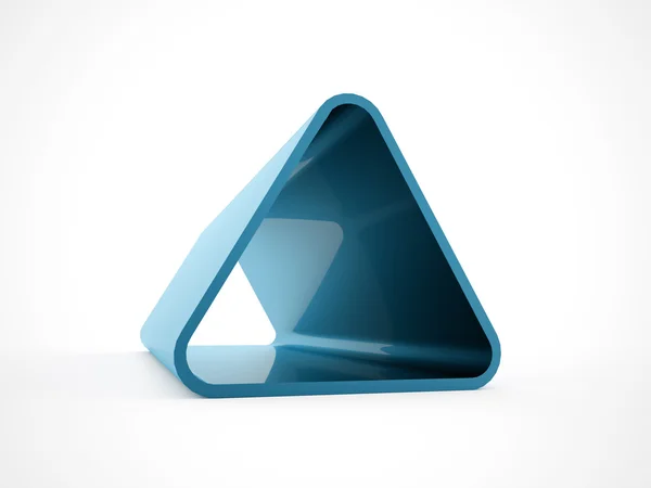 Blaues 3D-Dreieck isoliert — Stockfoto