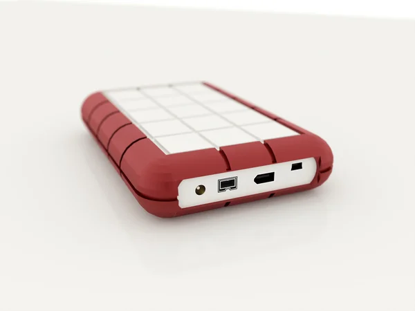 Red external hard drive — Stock Photo, Image