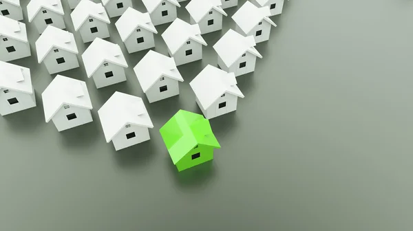 Huis concept een is groen — Stockfoto