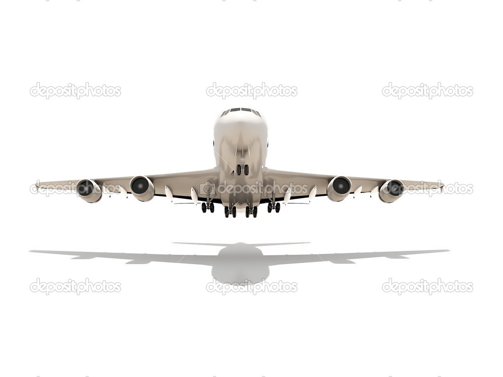 Aeroplane render isolated on white background