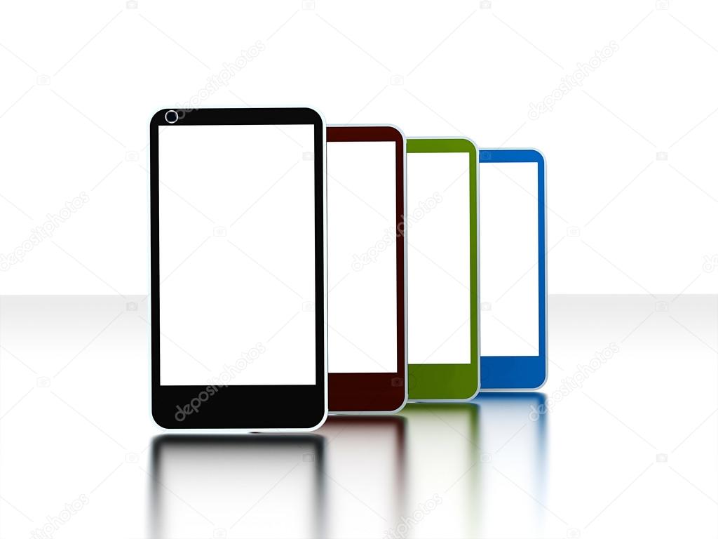 Colored cellphones rendered