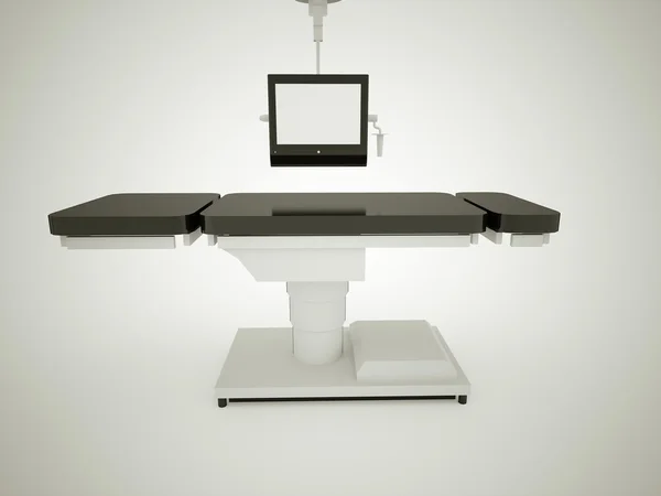 Mesa de operaciones con monitor blanco y negro — Foto de Stock