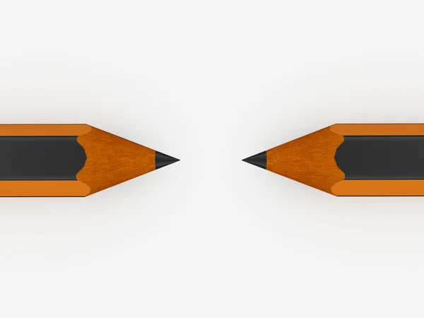 Dos lápices hechos aislados —  Fotos de Stock