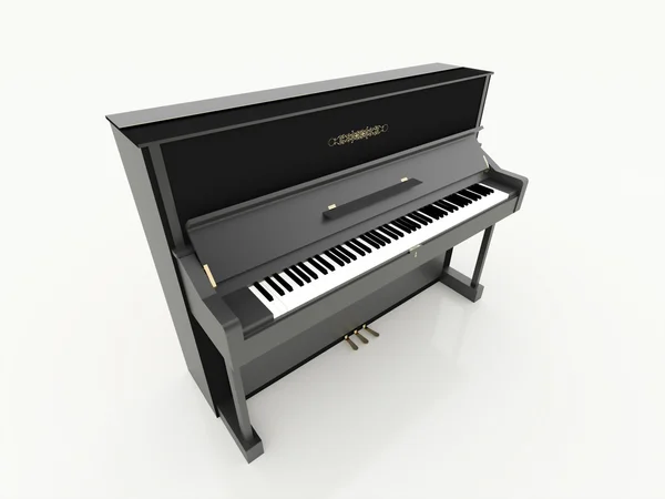 Black piano rendered — Stock Photo, Image