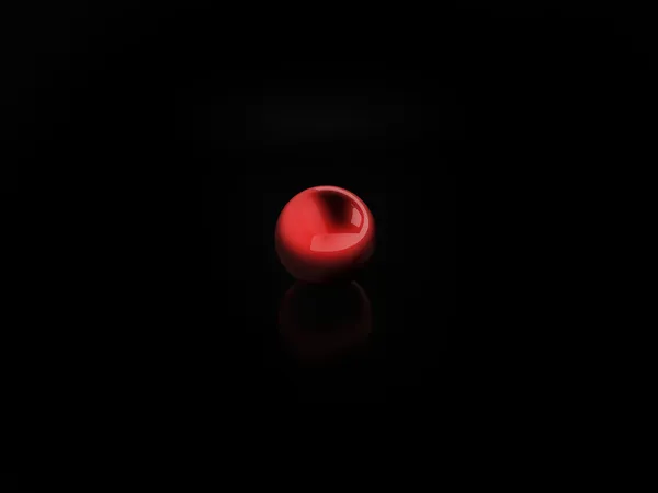 Sfera rossa su sfondo nero — Foto Stock