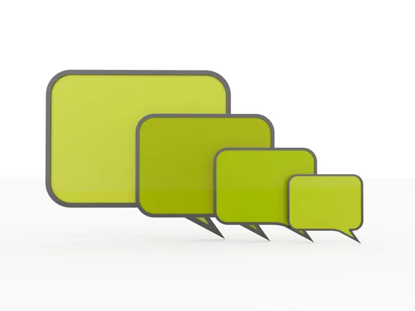 Speech bubbles on green color — Stock Photo, Image