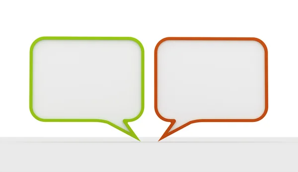 Green and red speech bubbles — Stock Photo, Image