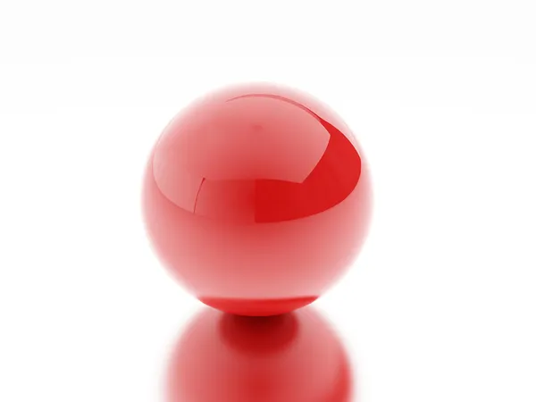 Sphère rouge avec réflexion — Photo