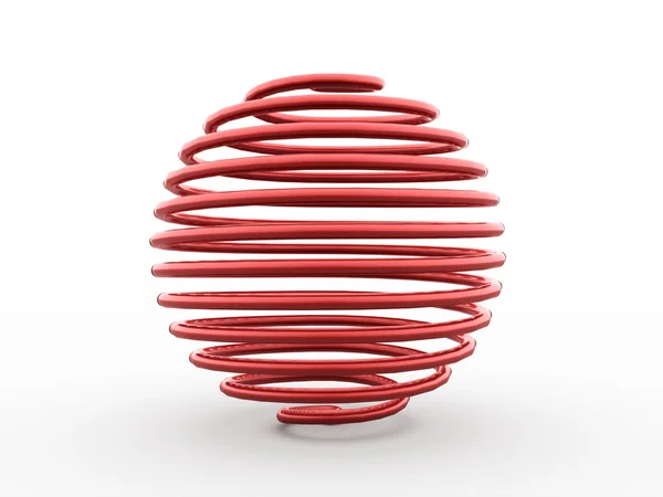 Abstrakte rote Spiralkugel — Stockfoto