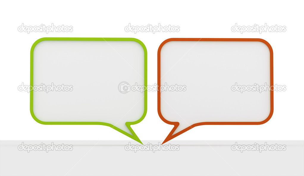 Green and red speech bubbles